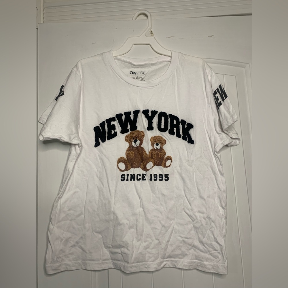 On Fire White Cotton T-Shirt